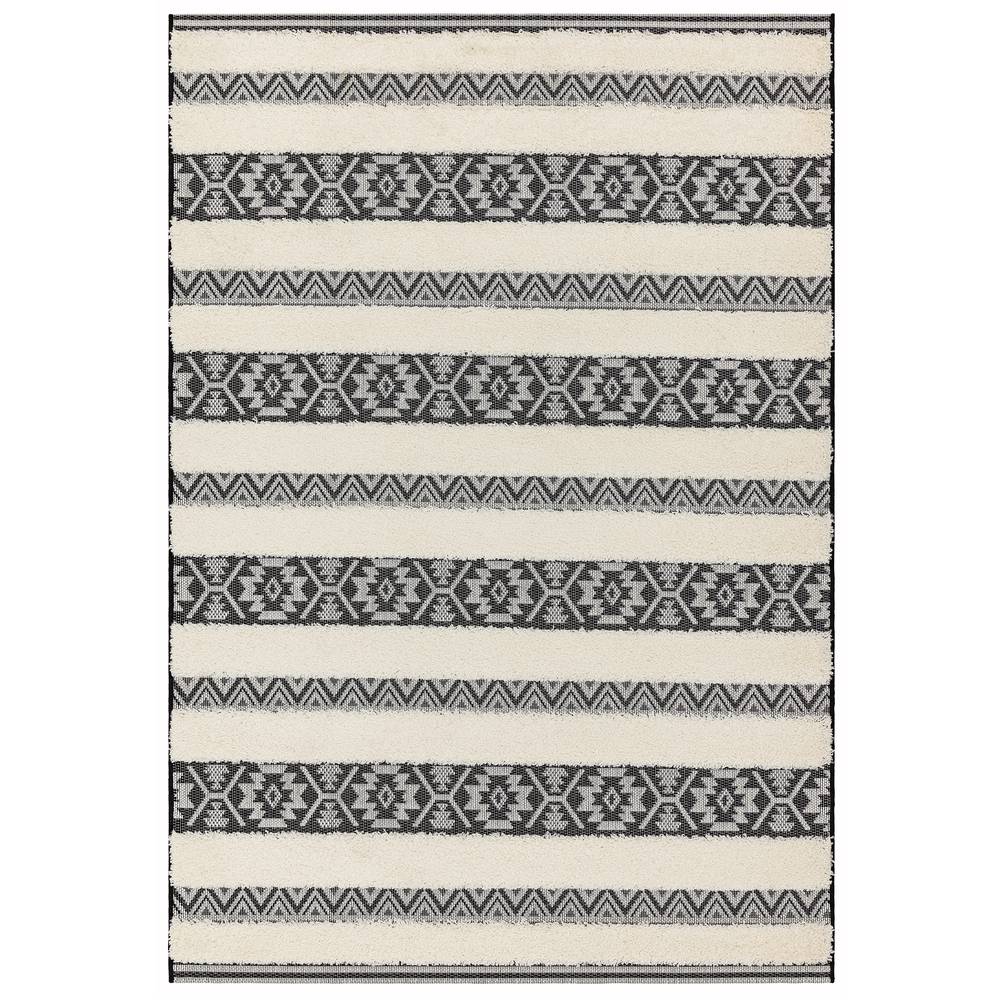 Monty 160x230cm MN03 Black/Cream Stripe Rug