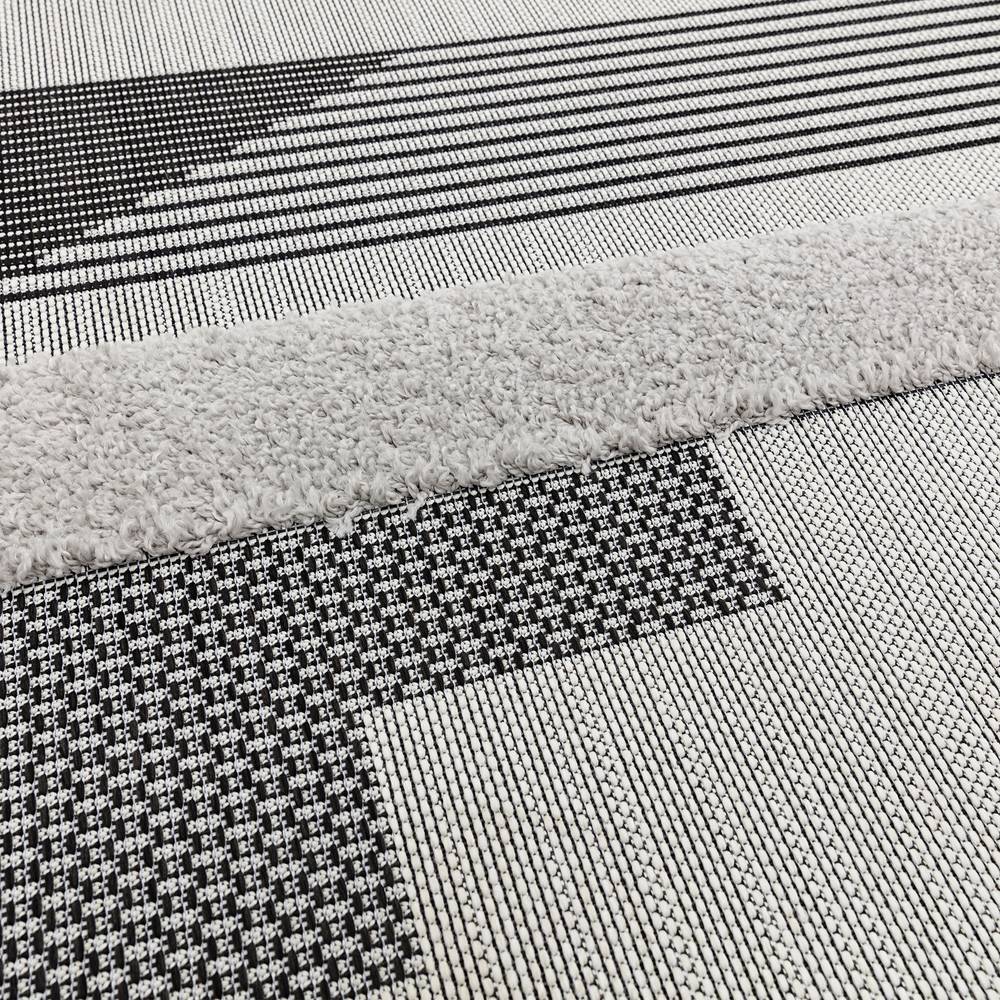 Monty 200x290cm MN05 Black/Grey Geometric Rug