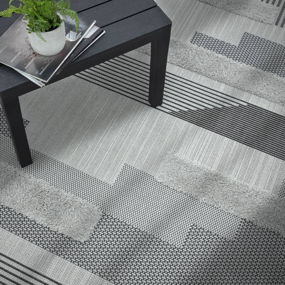 Monty 200x290cm MN05 Black/Grey Geometric Rug