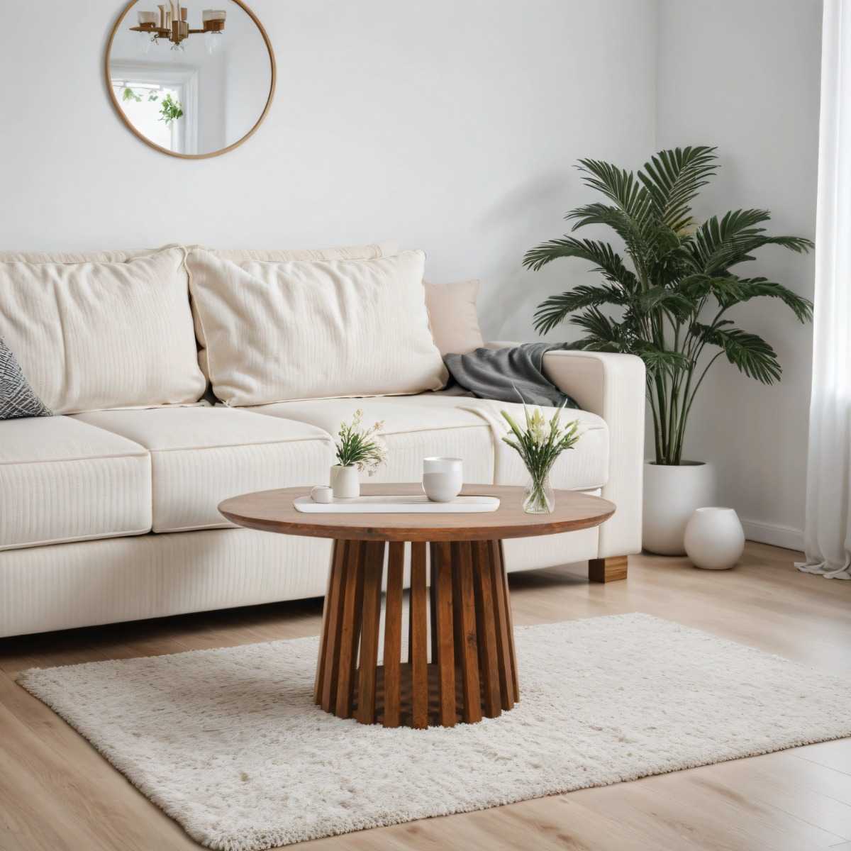 Olsen Mango Wood Round Coffee Table
