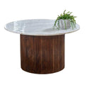 Loriini Mango Wood Coffee Table With Marble Top