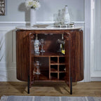 Loriini Solid Wood Sideboard/Drinks Cabinet With Marble Top & Metal Legs