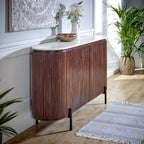 Loriini Mango Wood Sideboard With Marble Top & Metal Legs