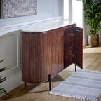 Loriini Mango Wood Sideboard With Marble Top & Metal Legs