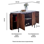Loriini Mango Wood Sideboard With Marble Top & Metal Legs