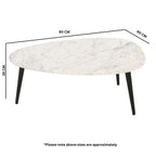 Loriini Coffee Table With White Marble Top & Metal Legs