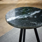 Loriini Side Table With Black Marble Top & Metal Legs