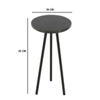 Loriini Side Table With Black Marble Top & Metal Legs