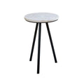 Loriini Side Table With White Marble Top & Metal Legs
