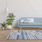 Muse 200x290cm Blue Stripe Rug MU05 Rug