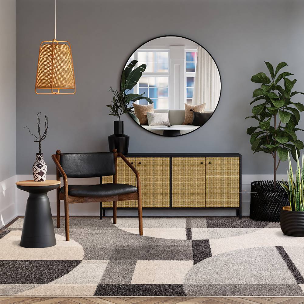 Muse 200x290cm Grey Art Deco Rug MU20 Rug