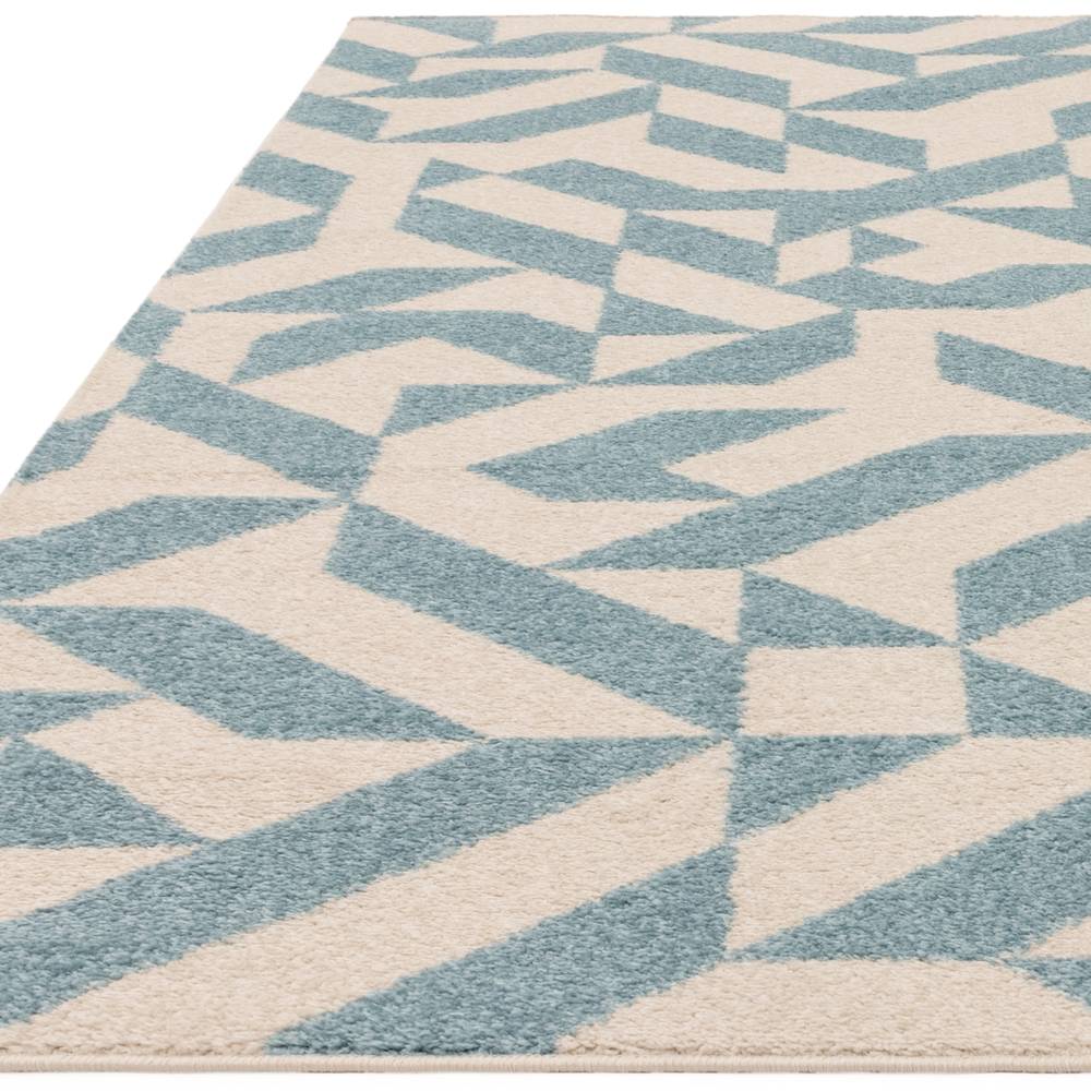 Muse 200x290cm Blue Shapes Rug MU03 Rug