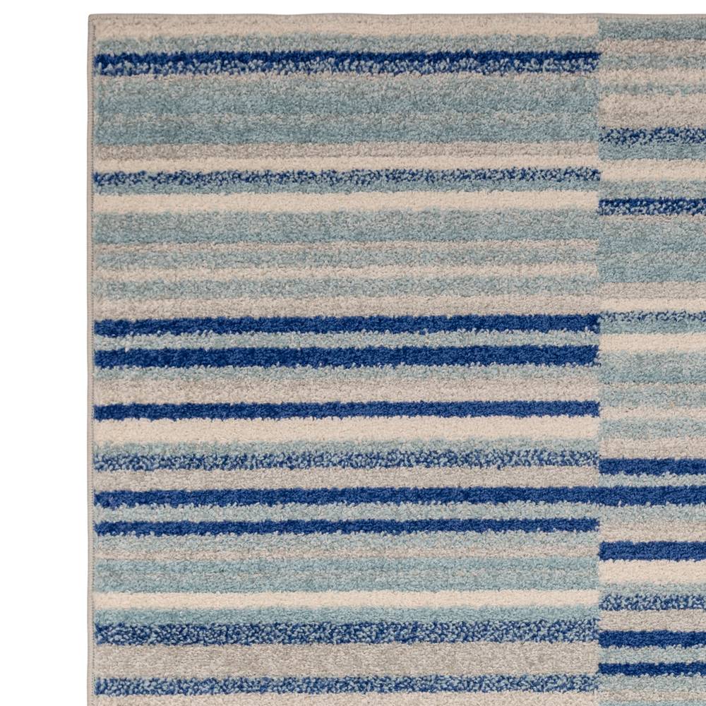 Muse 200x290cm Blue Stripe Rug MU05 Rug