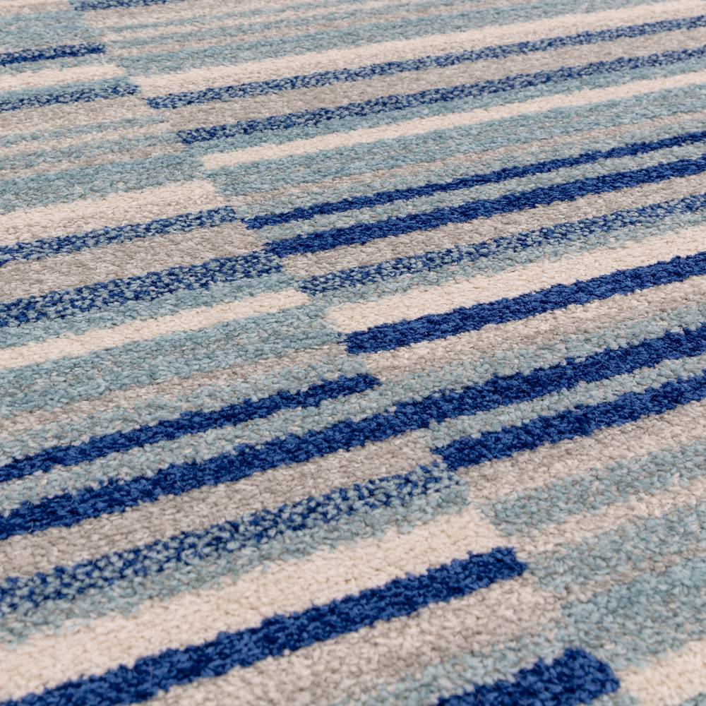 Muse 066x240cm Blue Stripe Rug MU05 Rug
