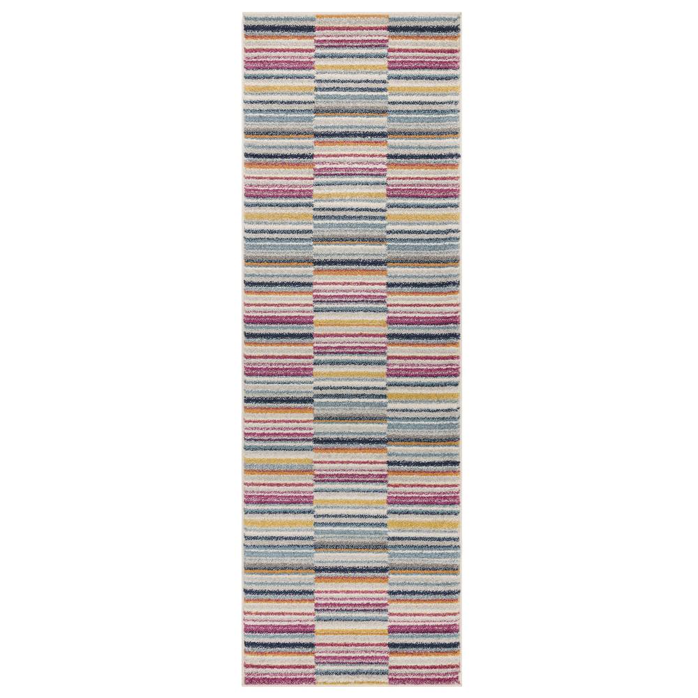 Muse 080x150cm Multi-Coloured Stripe Rug MU06 Rug