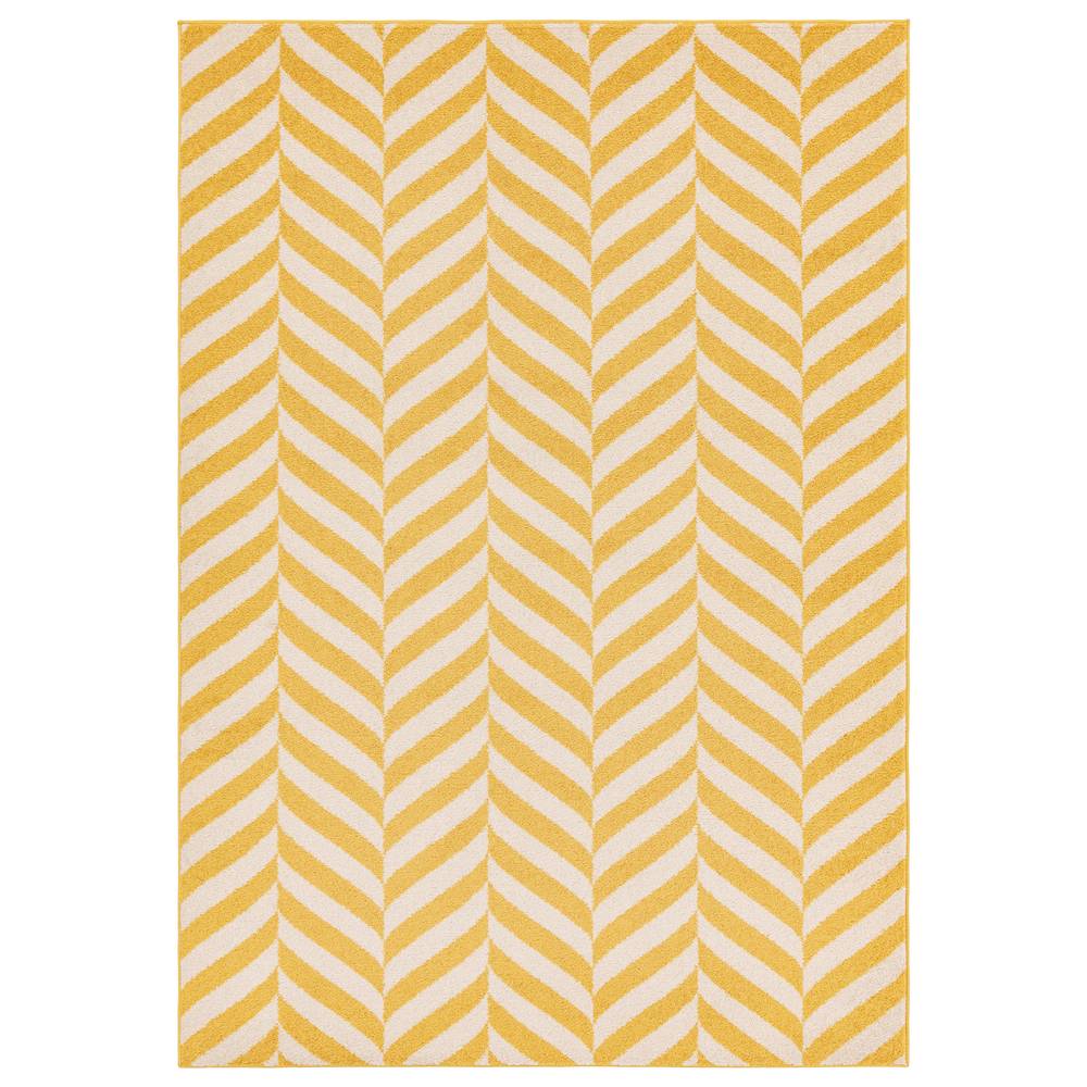Muse 200x290cm Yellow Chevron Rug MU08 Rug