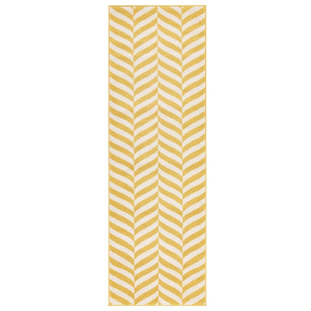 Muse 066x240cm Yellow Chevron Rug MU08 Rug