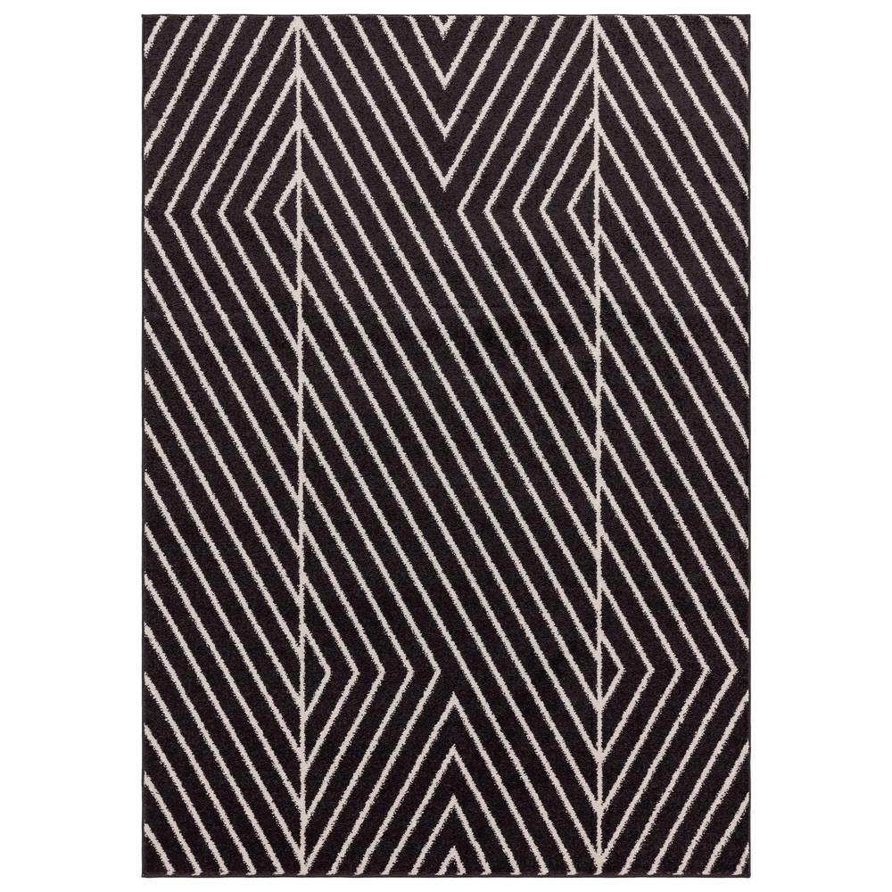Muse 080x150cm Black Linear Rug MU10 Rug
