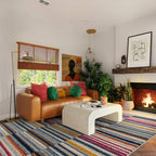 Muse 080x150cm Multi-Coloured Stripe Rug MU06 Rug