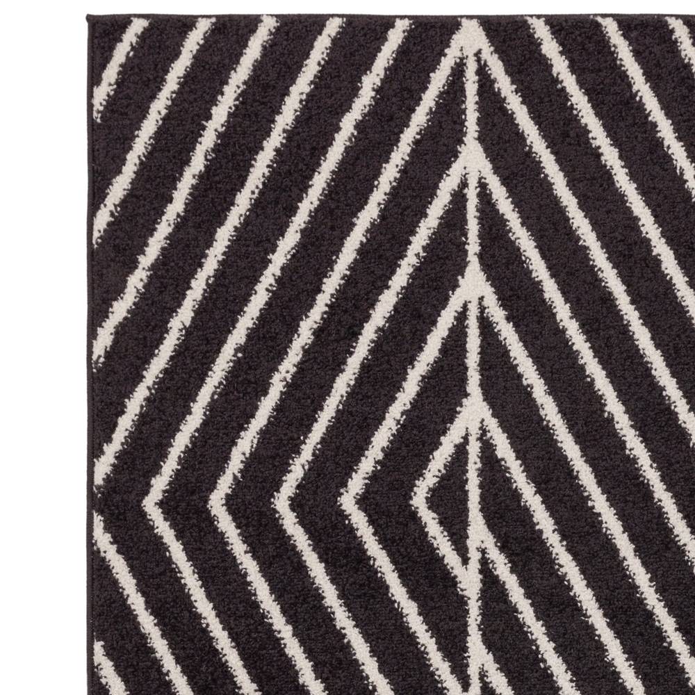 Muse 066x240cm Black Linear Rug MU10 Rug