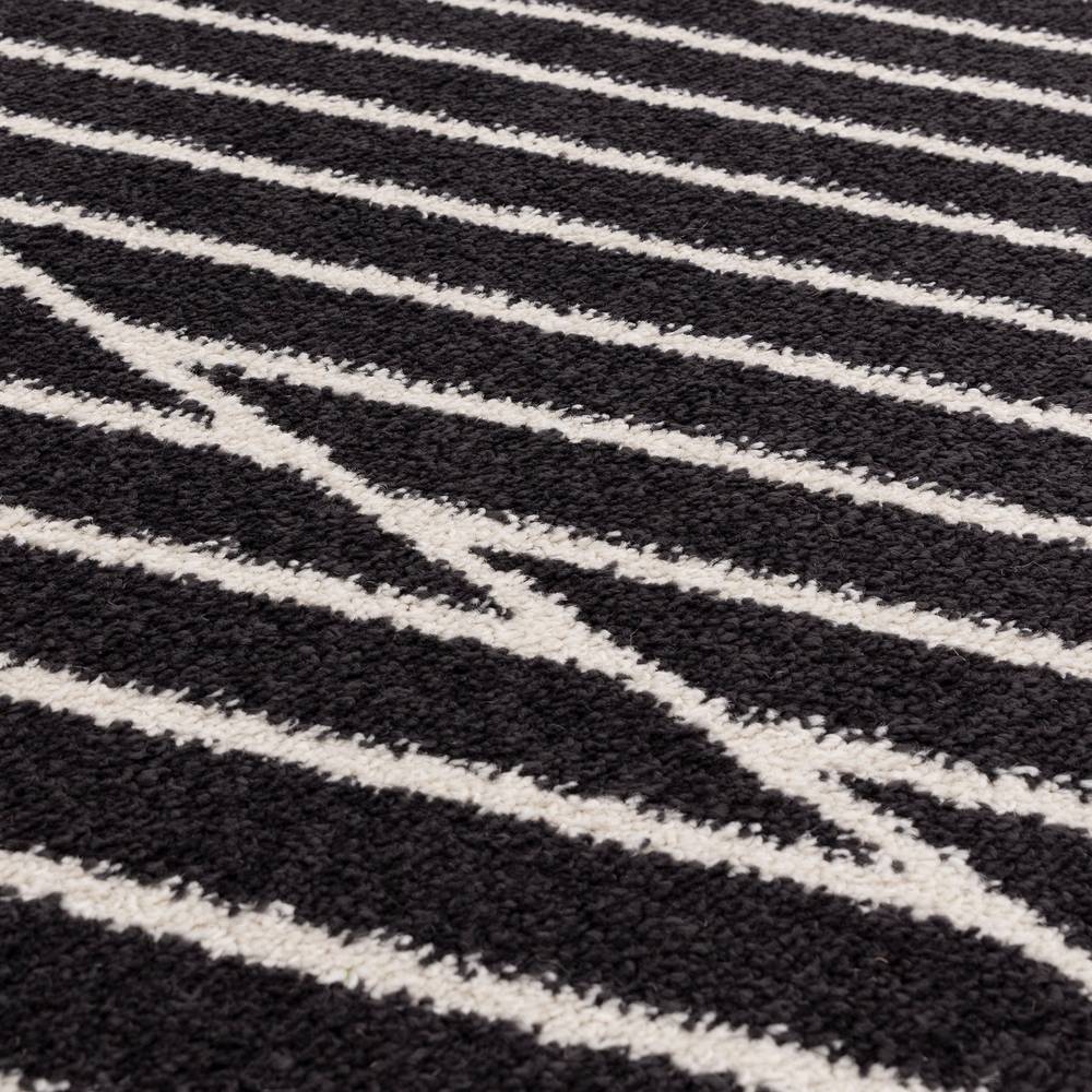 Muse 200x290cm Black Linear Rug MU10 Rug