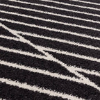 Muse 066x240cm Black Linear Rug MU10 Rug