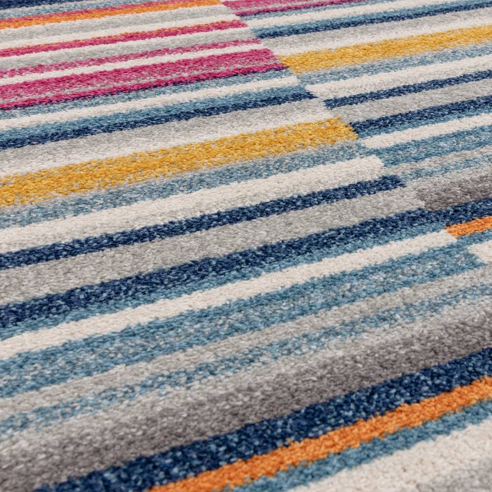 Muse 080x150cm Multi-Coloured Stripe Rug MU06 Rug