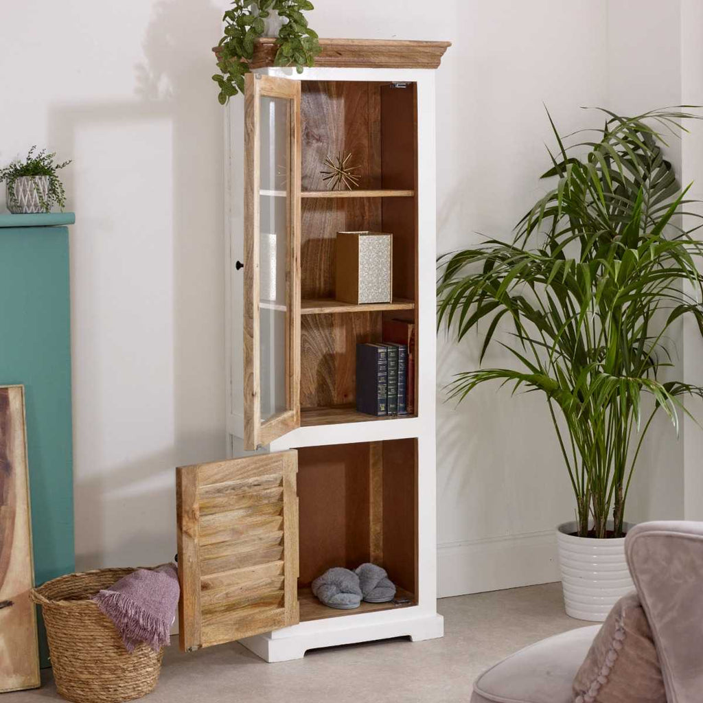 Alfie Wood Bookcase/Display Cabinet - 3 Shelves & 1 Door