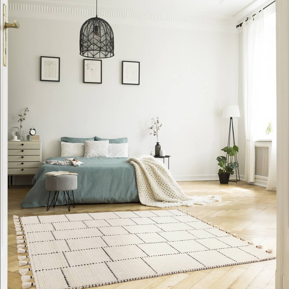 Nepal 160x230cm Cream/Black Tile Rug Rug