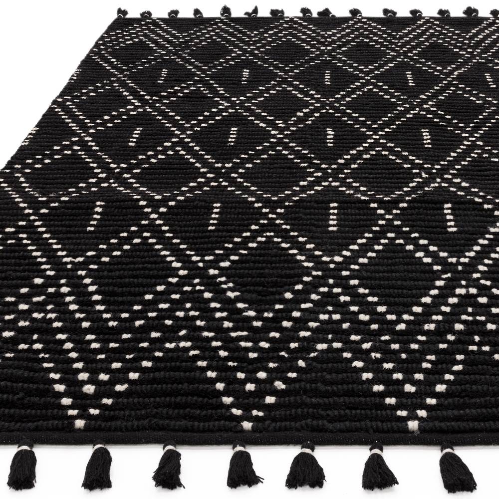Nepal 200x290cm Black/Cream Diamond Rug Rug