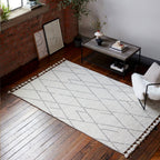 Nepal 160x230cm Cream/Black Linear Rug Rug