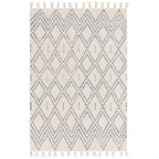 Nepal 160x230cm Cream/Blue Diamond Rug Rug