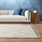 Nepal 200x290cm Cream/Blue Linear Rug Rug