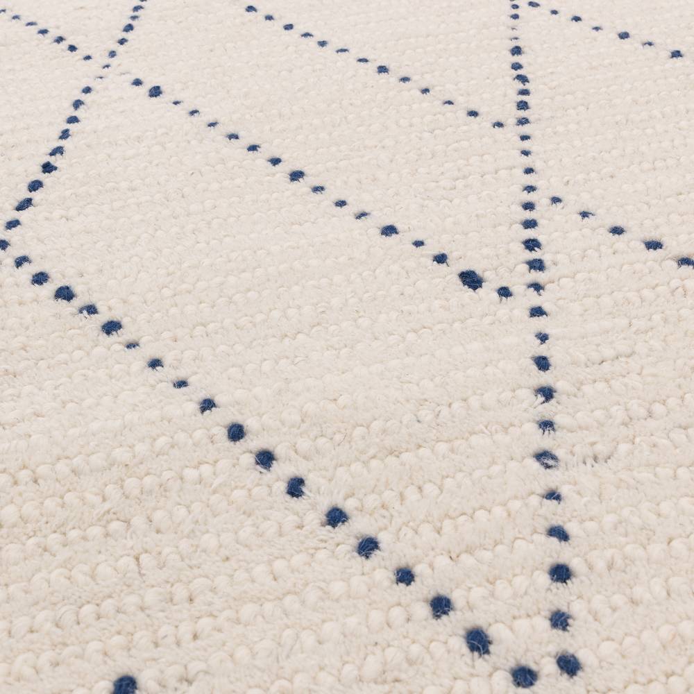 Nepal 120x170cm Cream/Blue Diamond Rug Rug