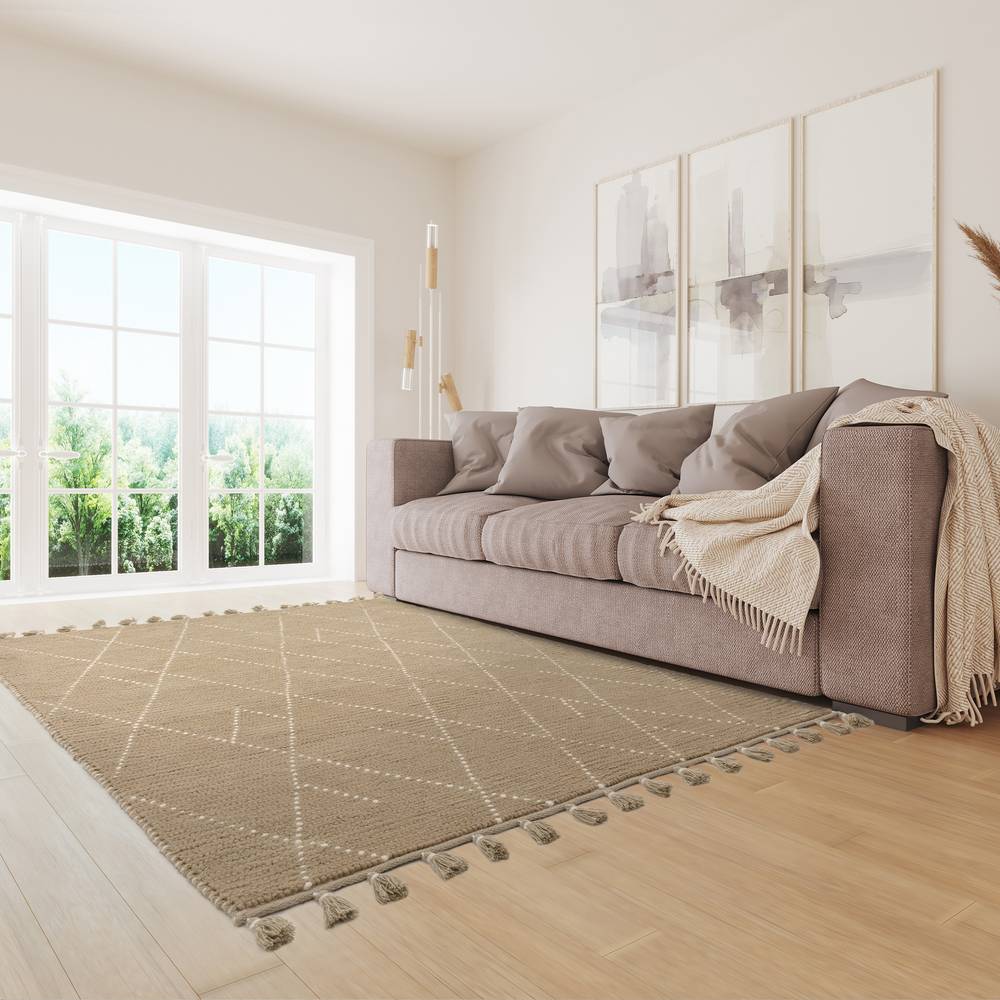 Nepal 120x170cm Sand/Cream Linear Rug Rug