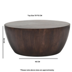 Lincoln Solid Dark Mango Wood Coffee Table