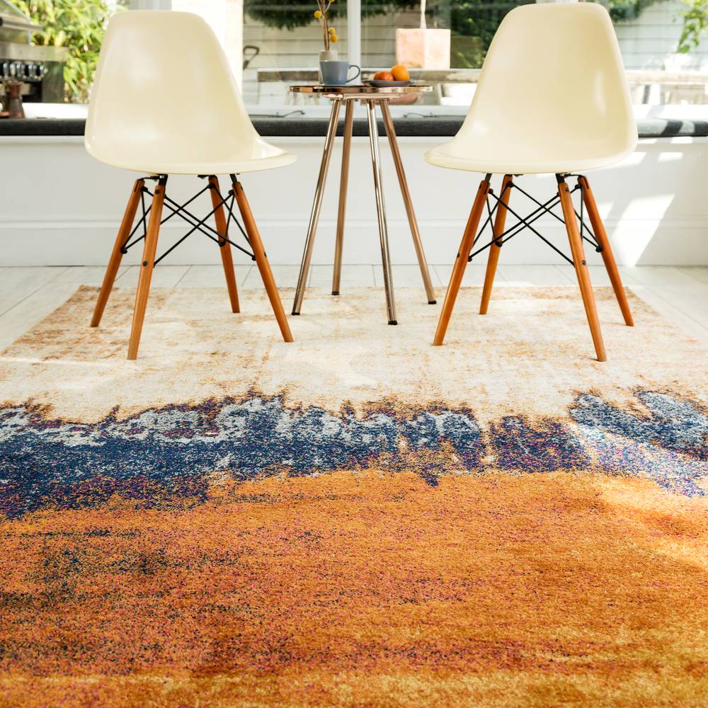 Nova 200x290cm Distress Orange Rug NV04 Rug