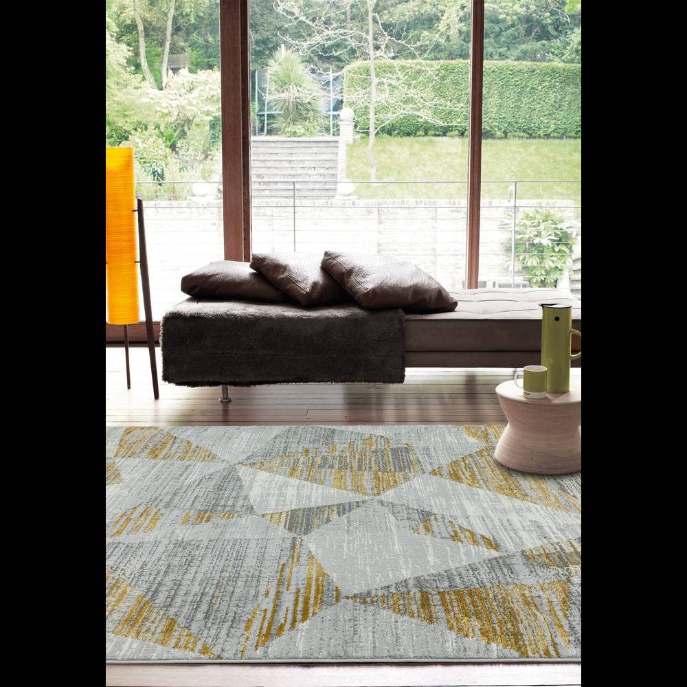 Orion 120x170cm OR12 Blocks Yellow Rug