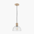 Kingston Clear Glass with Antique Brass Fitting Elec Pendant