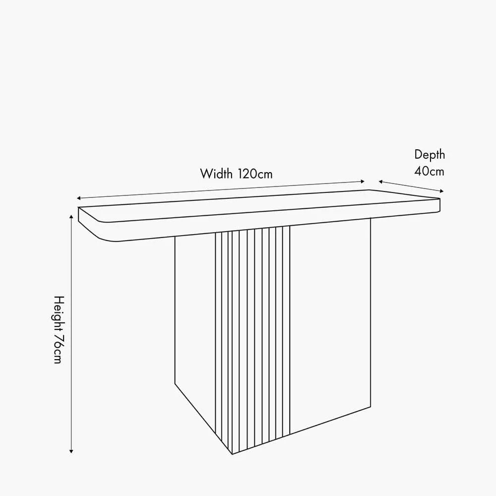 Elkton Concrete Effect Wood Veneer Groove Detail Console Table