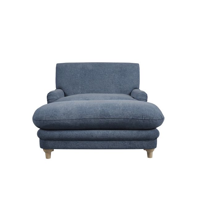 PLUMPTON FOOTSTOOL DENIM BLUE WEAVE