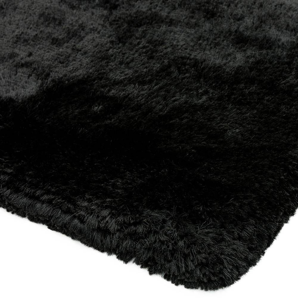 Plush Rug 070x140cm Black Rug