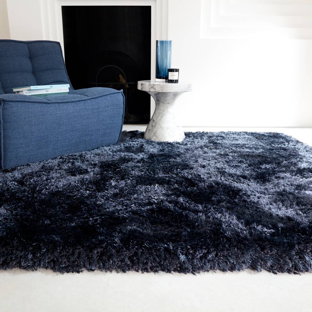 Plush Rug 200x300cm Navy Rug