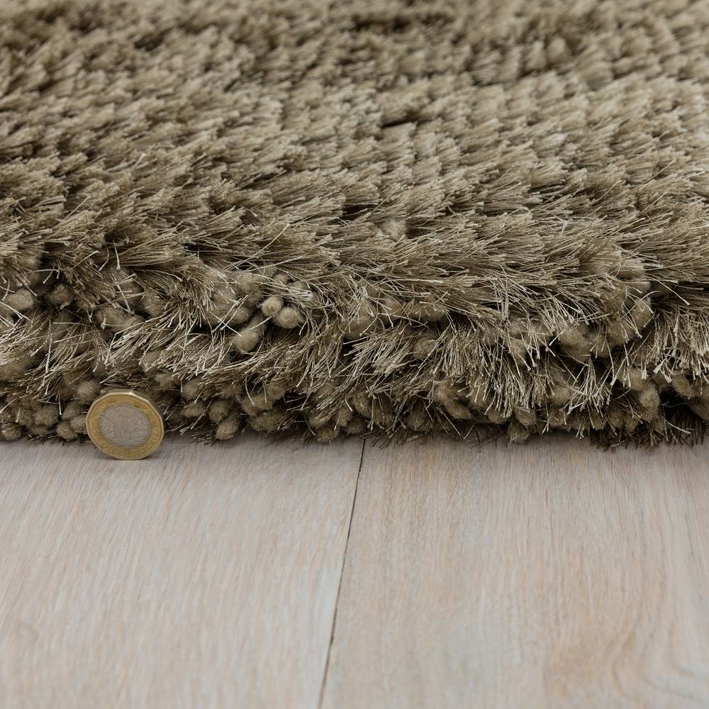 Plush Circle Rug 150x150cm Taupe (Circle) Rug