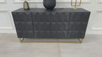 Black Wooden Diamond Pattern Sideboard