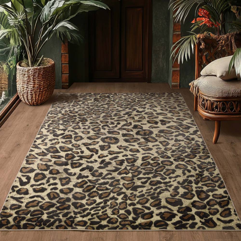 Quantum Rug 160x230cm QU01 Leopard Rug