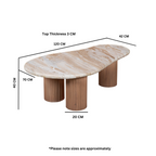 Ashford Natural Marble & Wood Pedestal Coffee Table