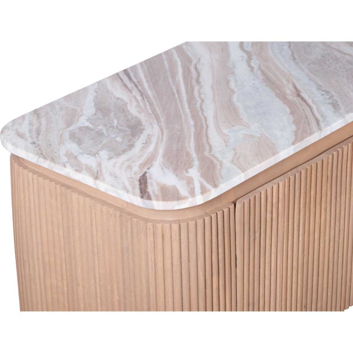 Ashford Natural Marble & Wood Large Tv Cabinet