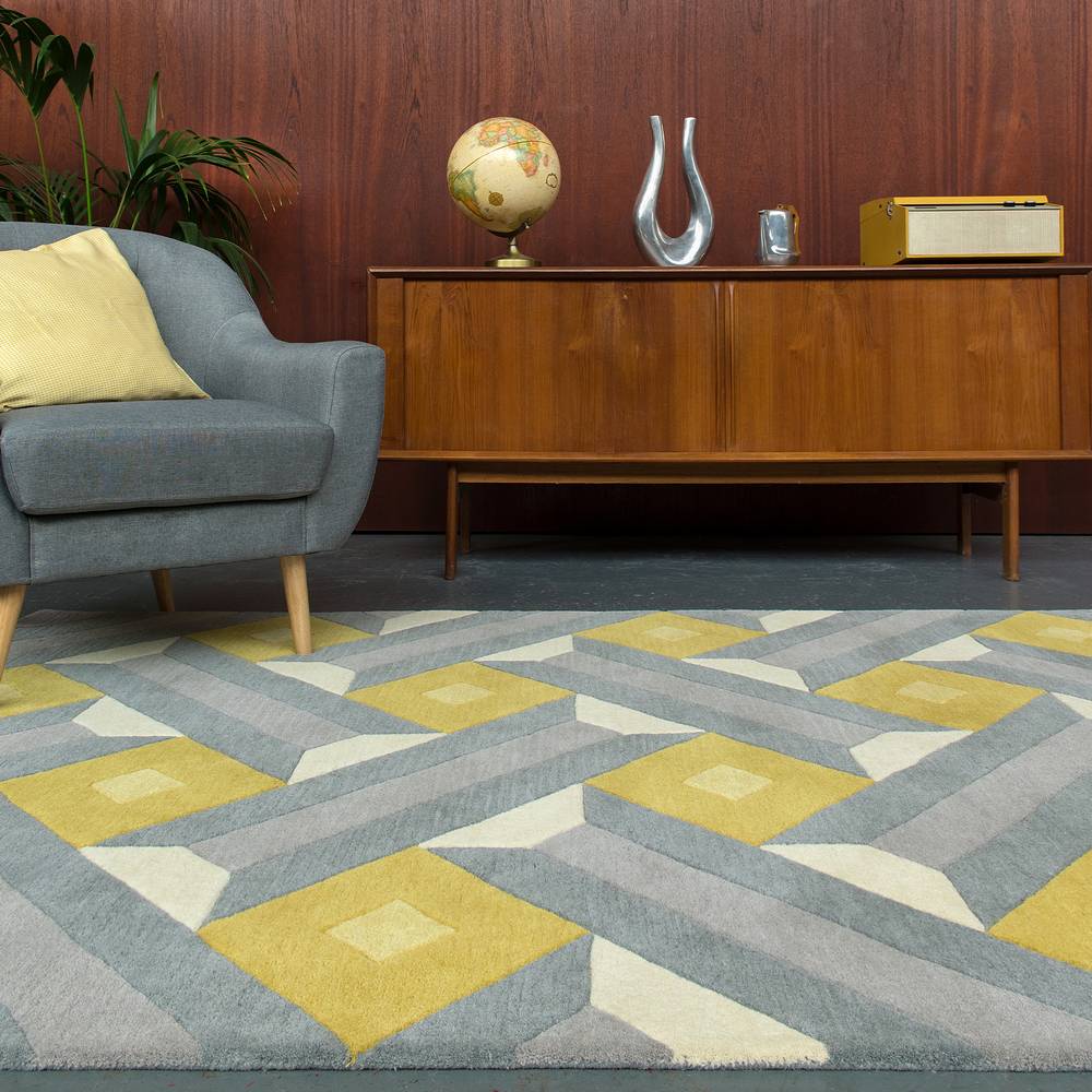 Reef Rug 200x290cm RF01 Motif Ochre Grey Rug