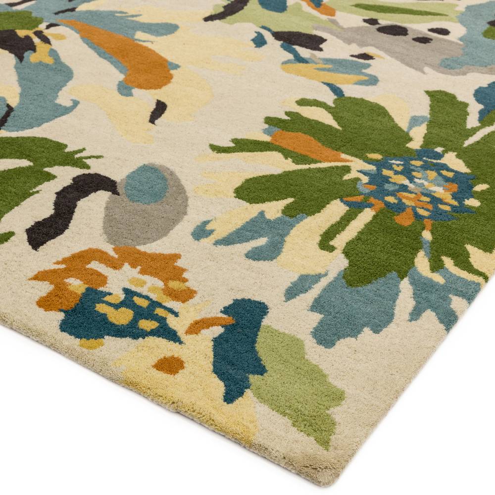 Reef Rug 200x290cm RF11 Floral Green Multi Rug